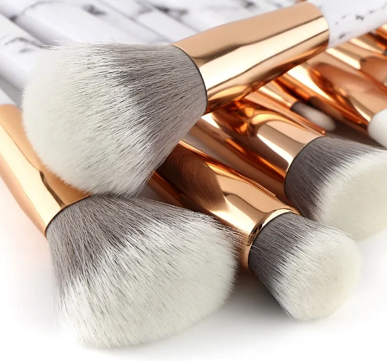 11-Piece Marble Makeup Brush Set