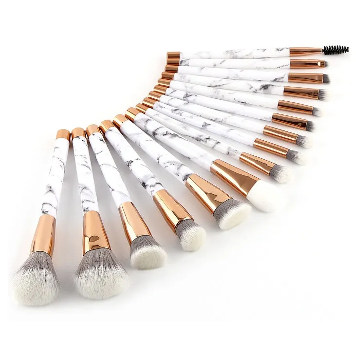 11-Piece Marble Makeup Brush Set