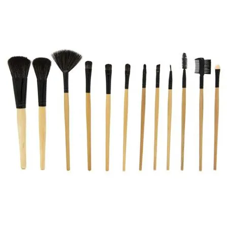 13-Piece Set: Makeup Brush Set with Faux Leather Case