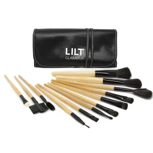 13-Piece Set: Makeup Brush Set with Faux Leather Case