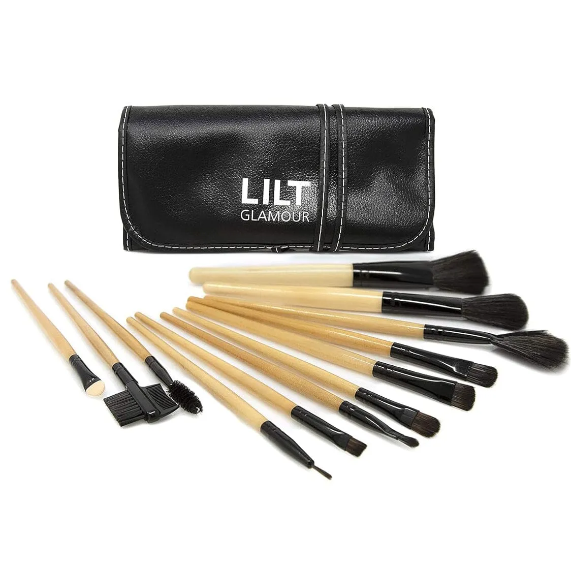 13-Pieces Set: LILT BEAUTY Makeup Brush Set with Blush Foundation Eyeshadow Concealer Liner Sponge Fan and Eyebrow