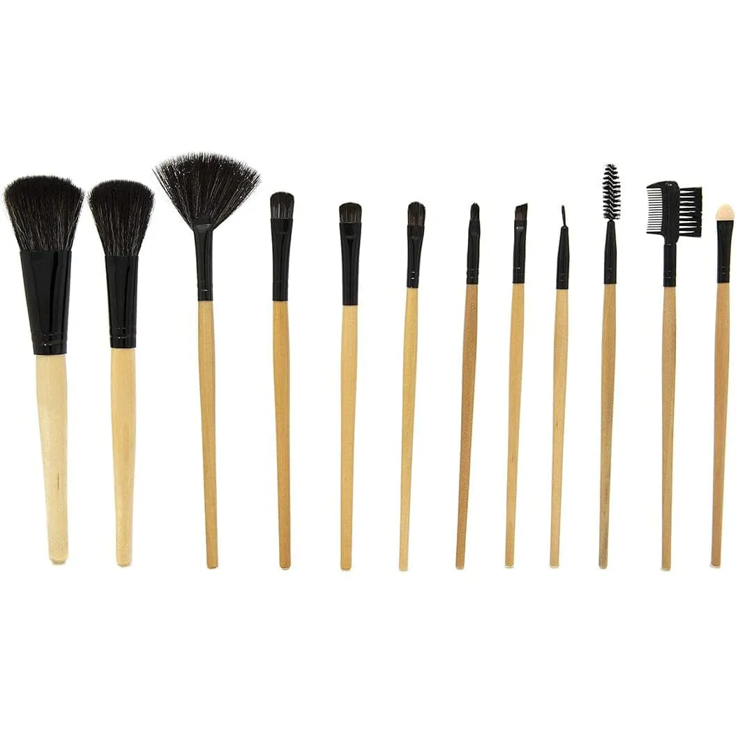 13-Pieces Set: LILT BEAUTY Makeup Brush Set with Blush Foundation Eyeshadow Concealer Liner Sponge Fan and Eyebrow