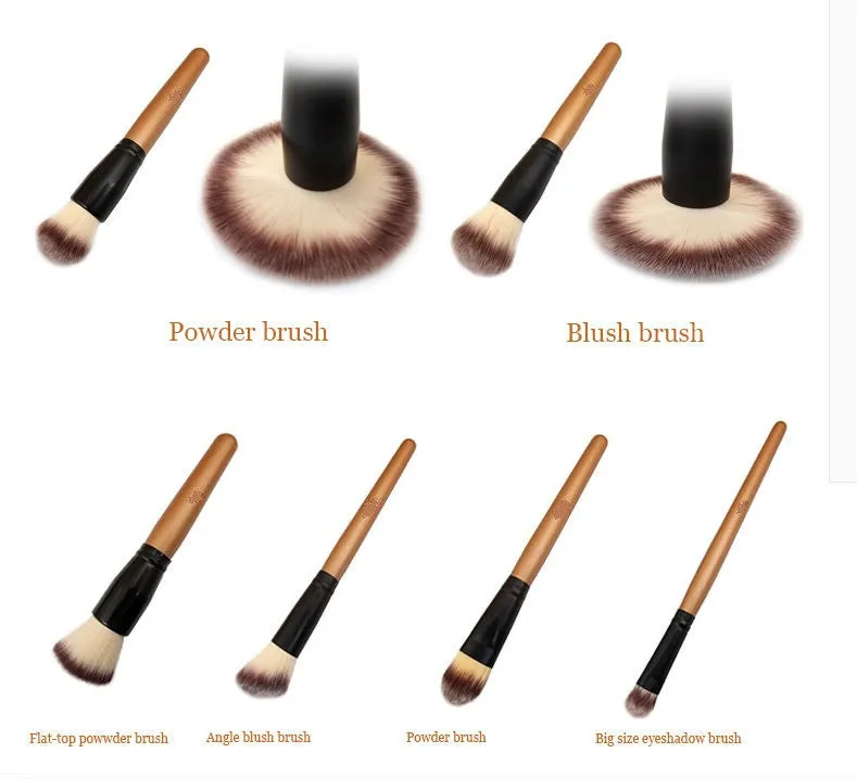 15 Pcs Golden Brush Set