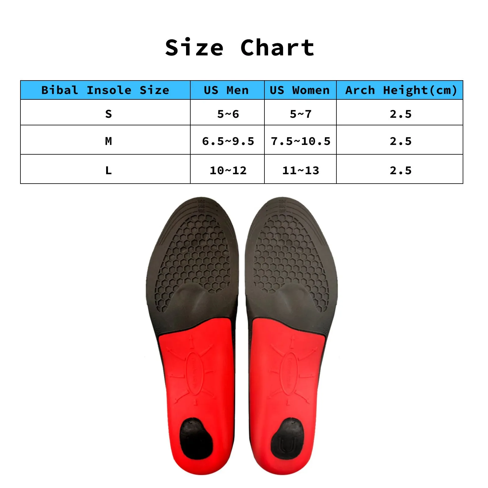 6-Pair Arch Support Insoles with Shock Cushion