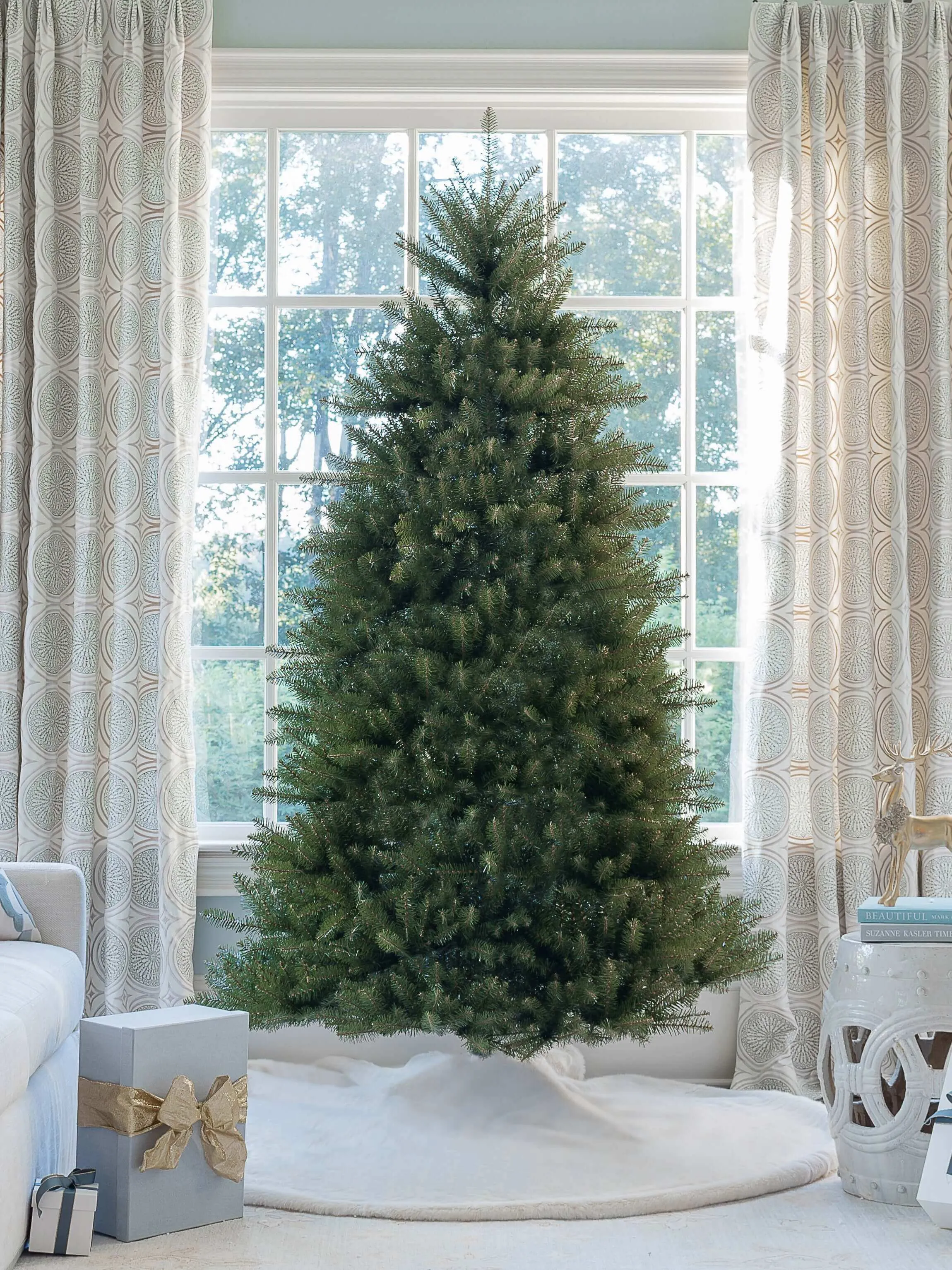 Final Sale 7.5-Foot Unlit Yorkshire Fir Christmas Tree in Open Box