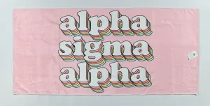 Alpha Sigma Alpha Plush Retro Beach Towel