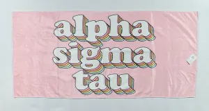 Alpha Sigma Tau Plush Retro Beach Towel