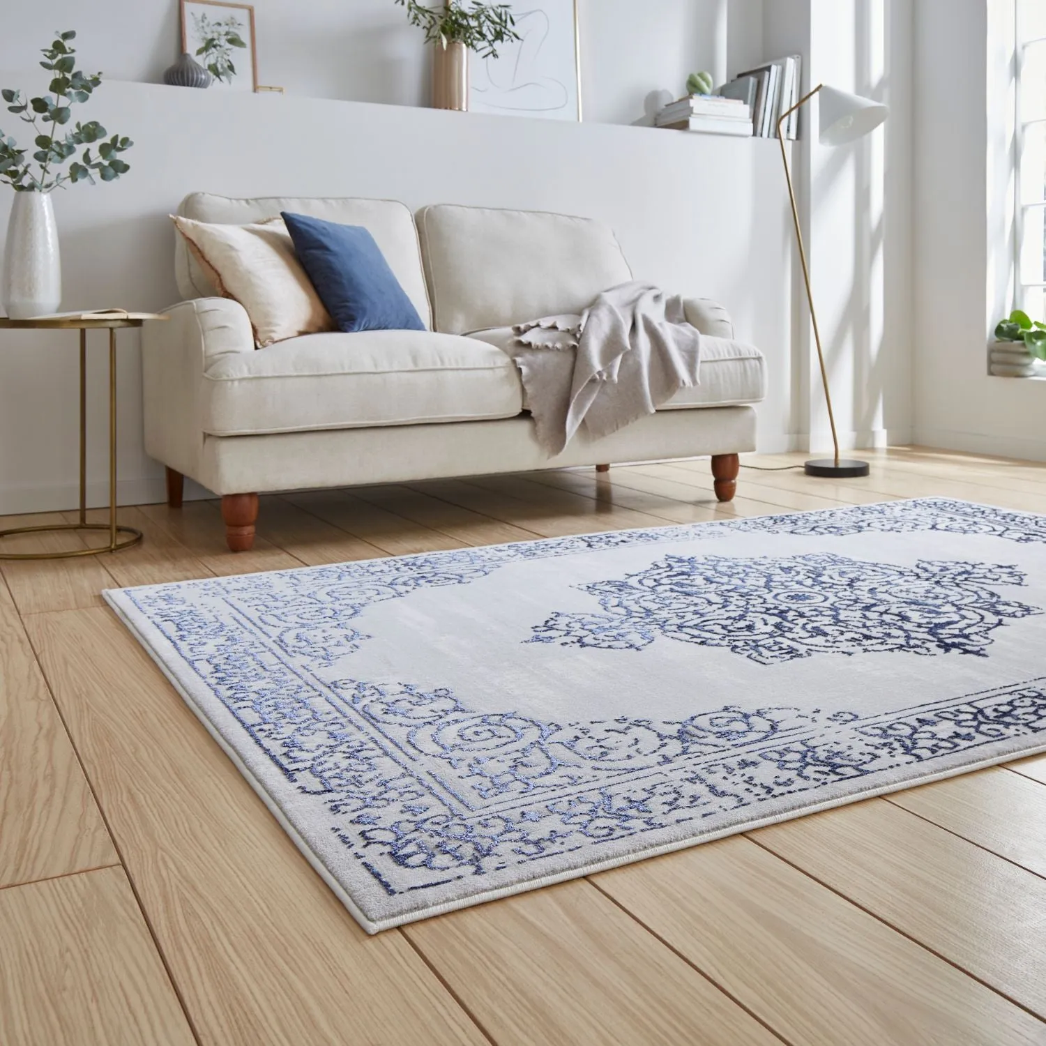 Artemis B9076A Blue and Silver Vintage Rug