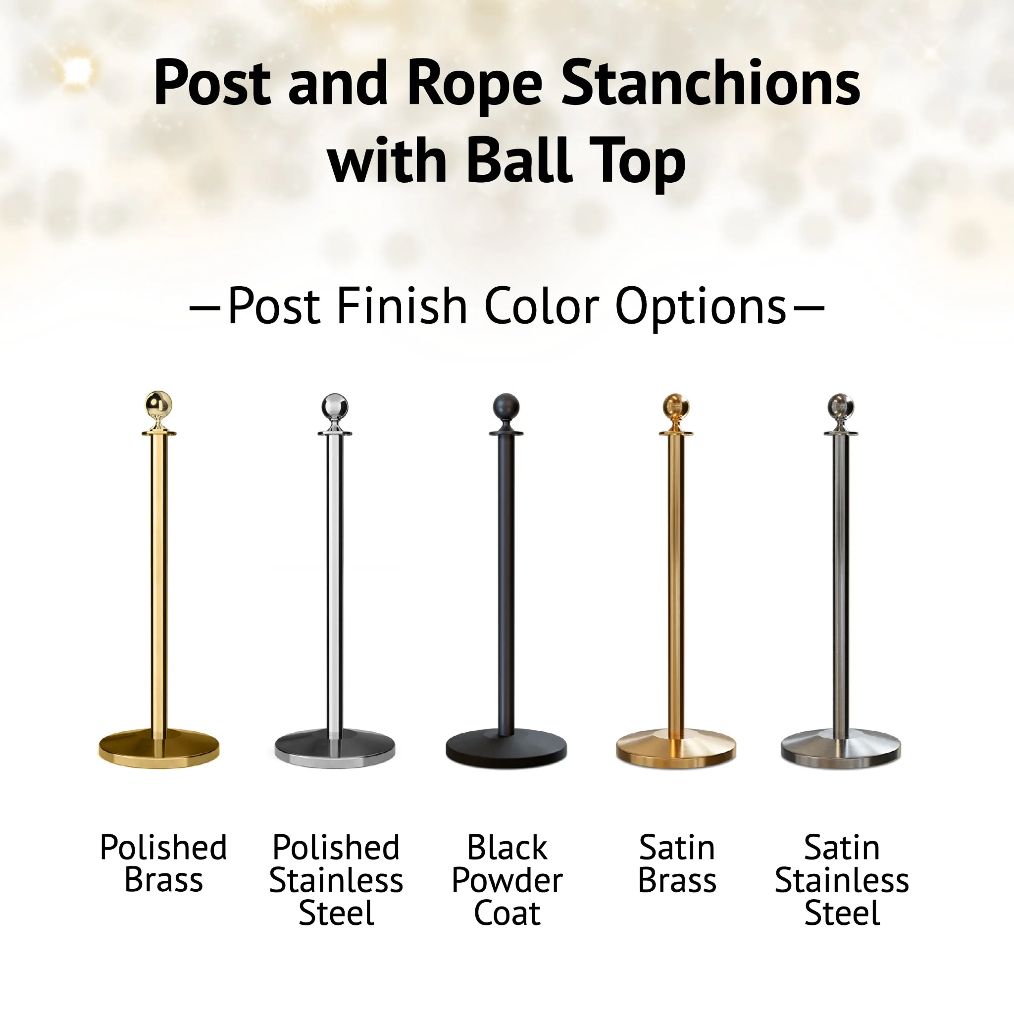 Ball Top Dual Rope Stanchion with Roller Base - Montour Line CELineD