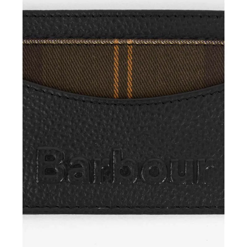 Barbour Debossed Logo Mens Card Holder - Black