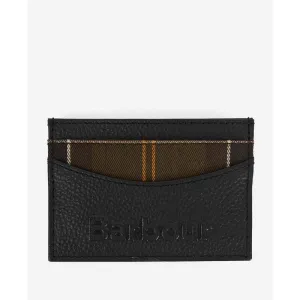 Barbour Debossed Logo Mens Card Holder - Black