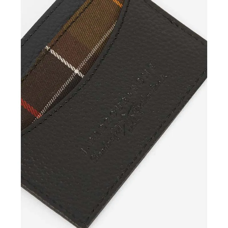 Barbour Debossed Logo Mens Card Holder - Black