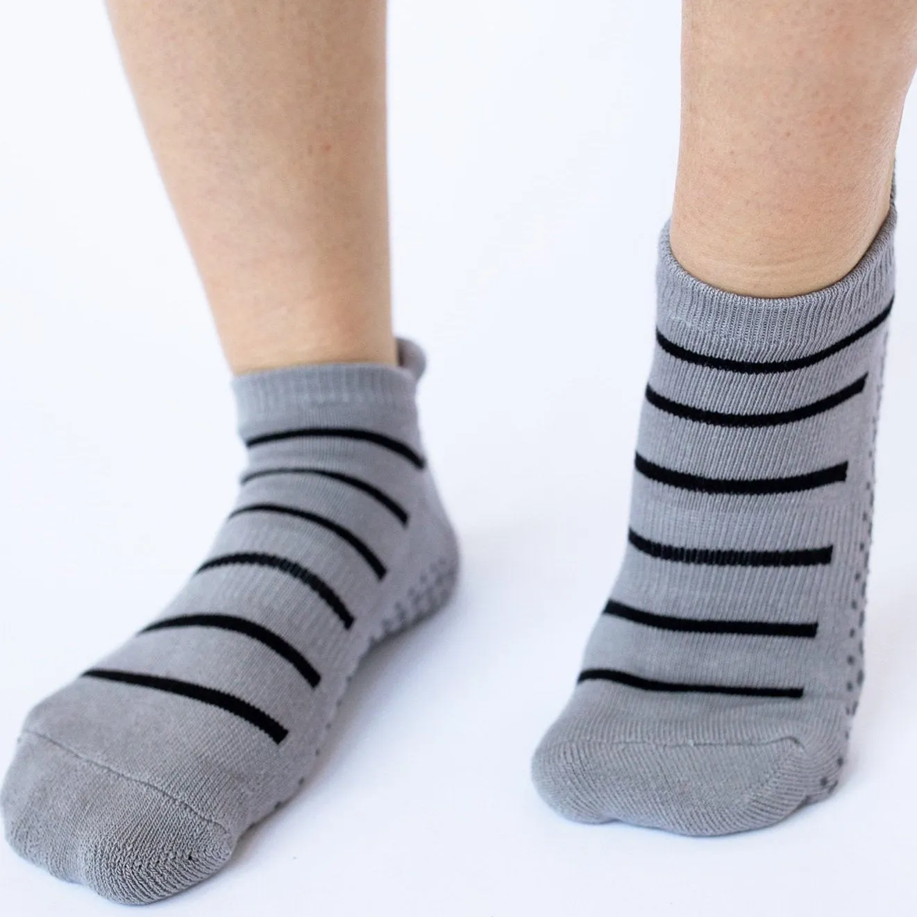 Black Stripe Grip Socks