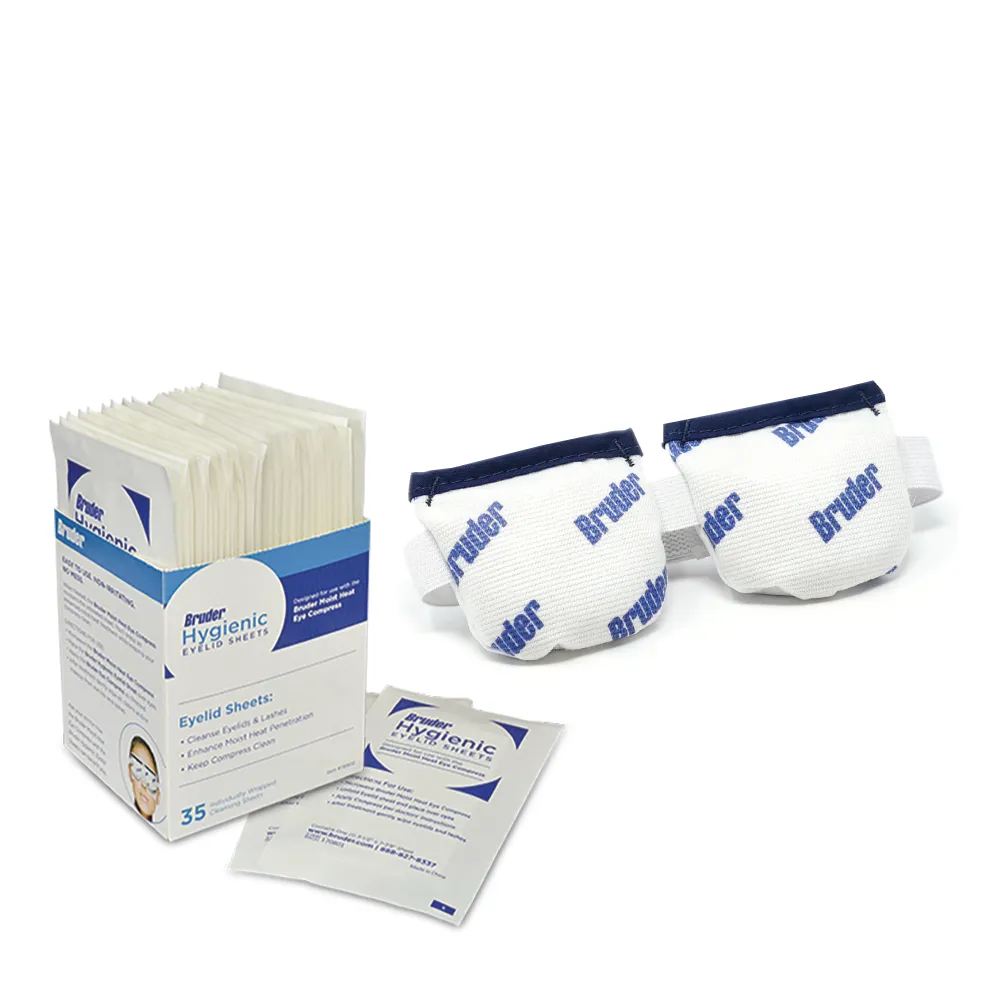 BRUDER Dry Eye Care Bundle (Moist Heat Eye Compress/Hygienic Eyelid Sheets) #18202