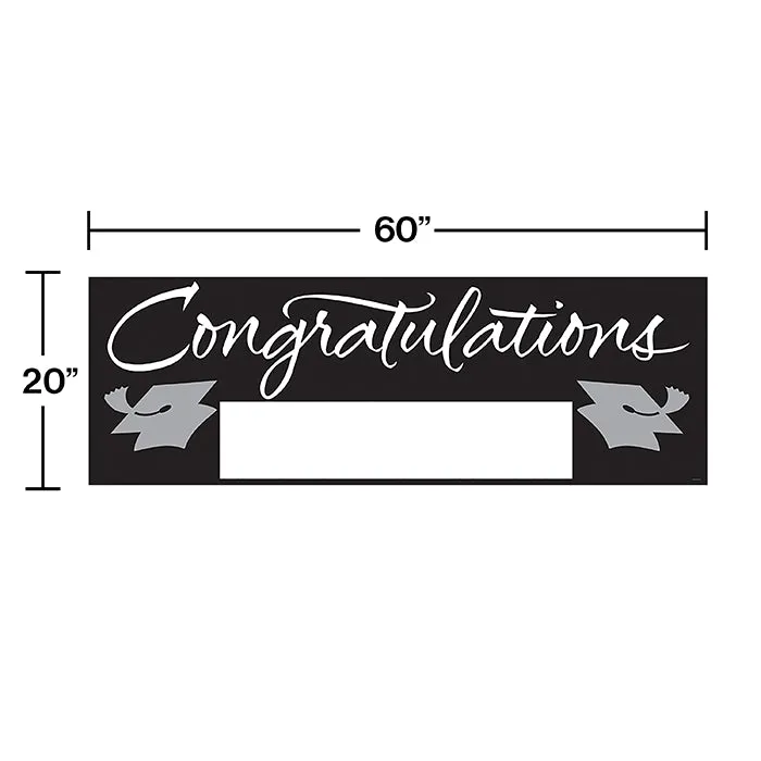 Bulk Black Graduation Party Banners (6 per Case)