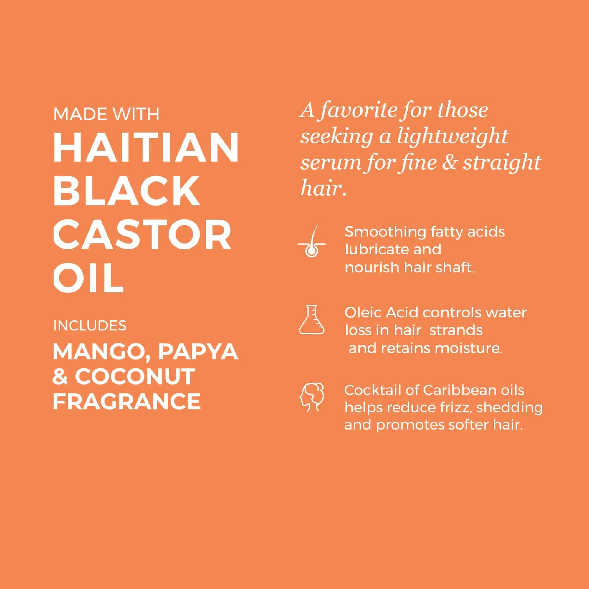 Buy 2oz Haitian Black Castor Oil: Mango Papaya & Coconut, Get One FREE