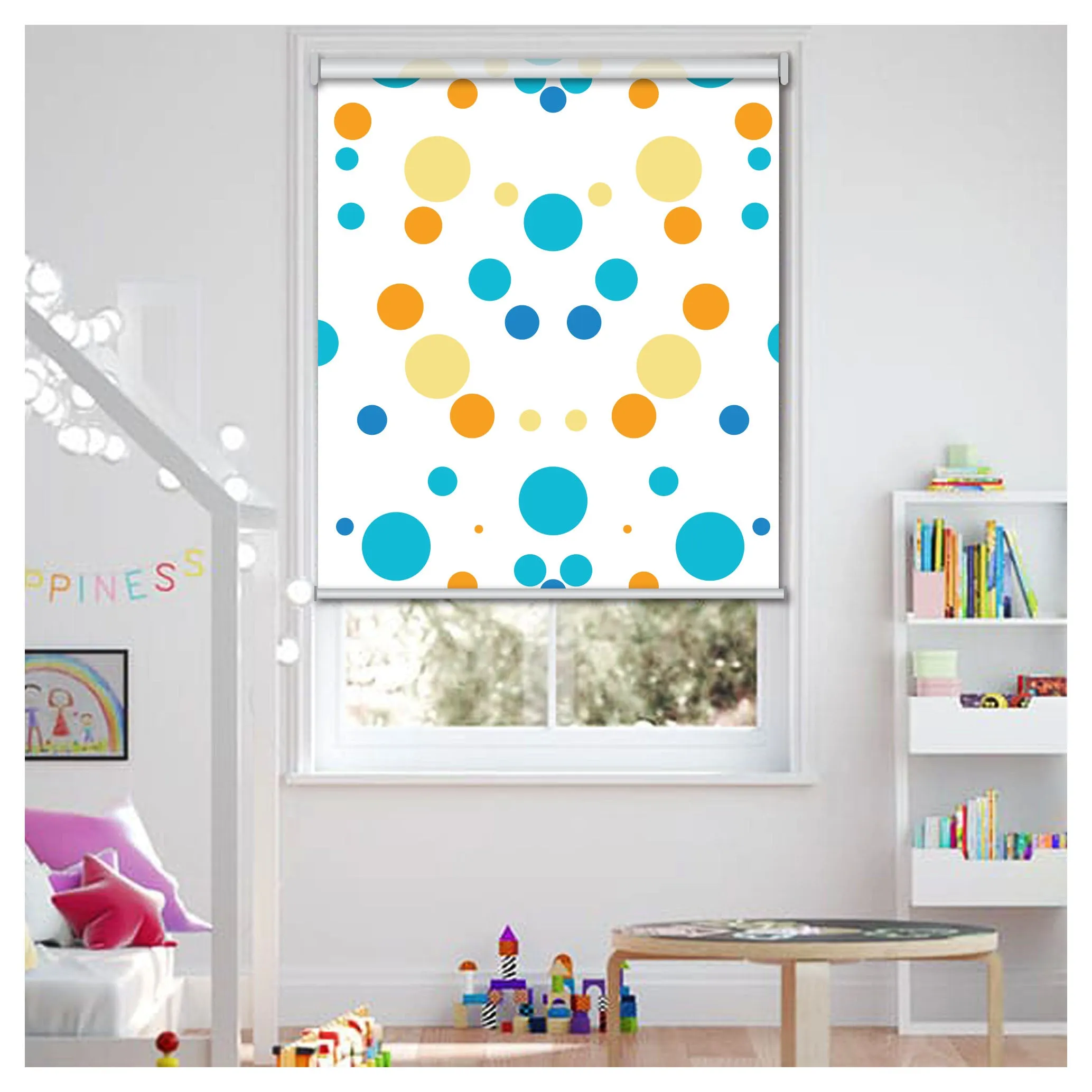 Colorful Polka Dot Window Roller Shade