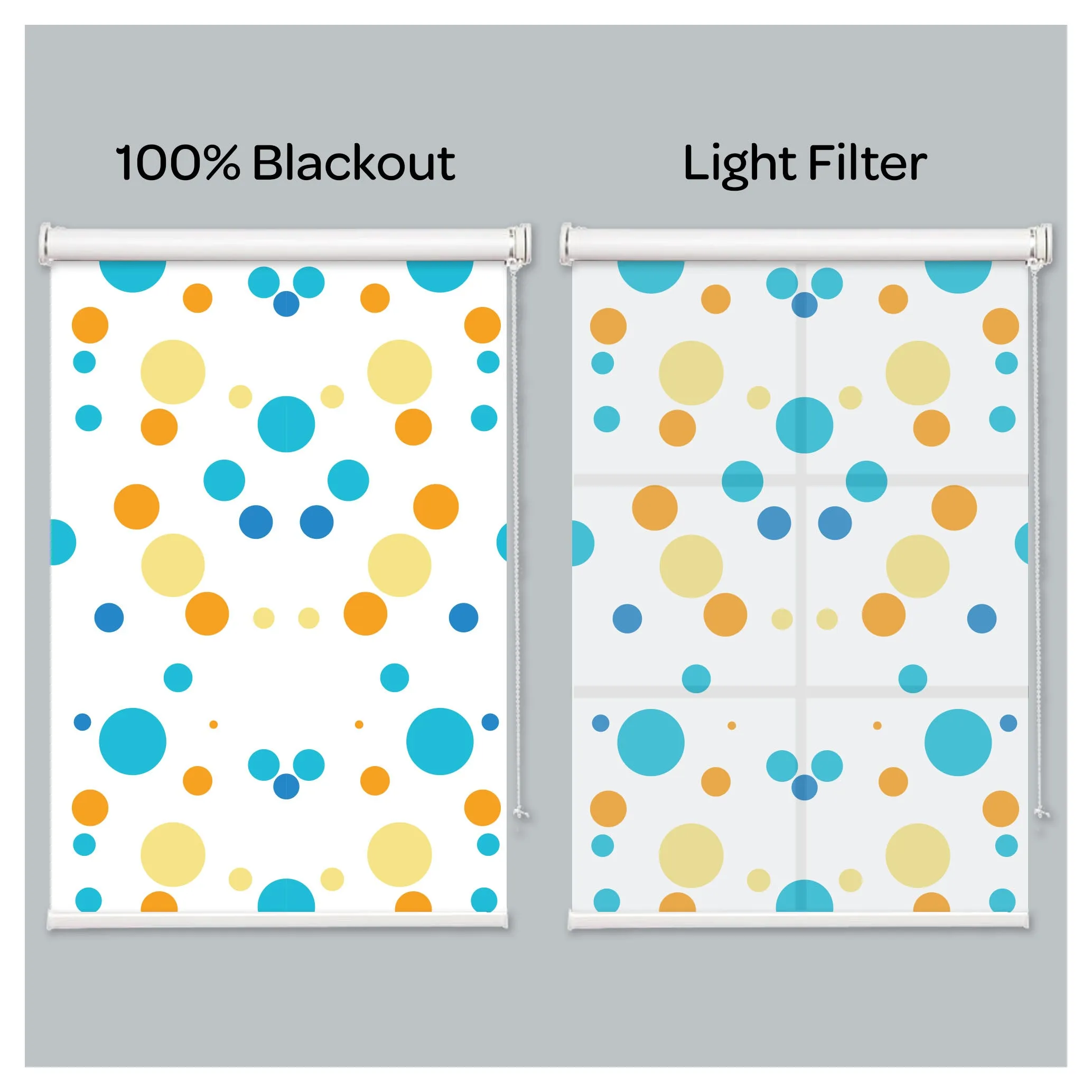 Colorful Polka Dot Window Roller Shade