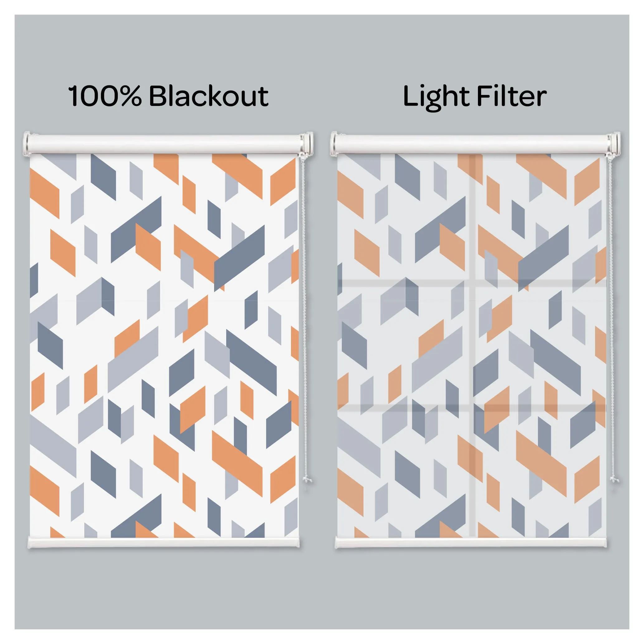 Contemporary Geometric Pattern Print Window Roller Shade