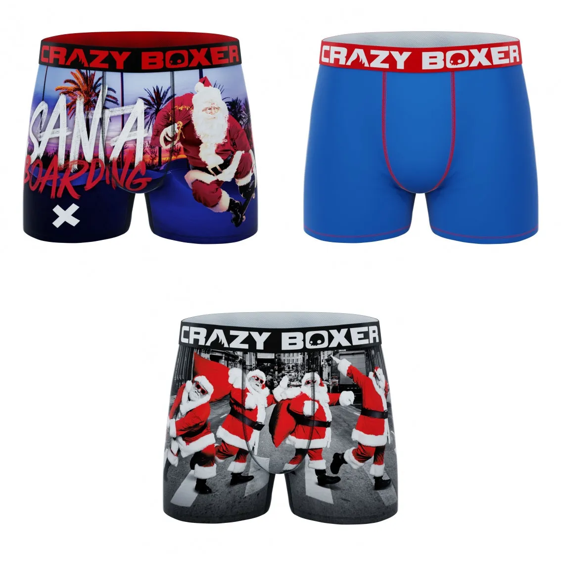 CRAZYBOXER Holidays Xmas Men's Boxer Briefs (3 pack)