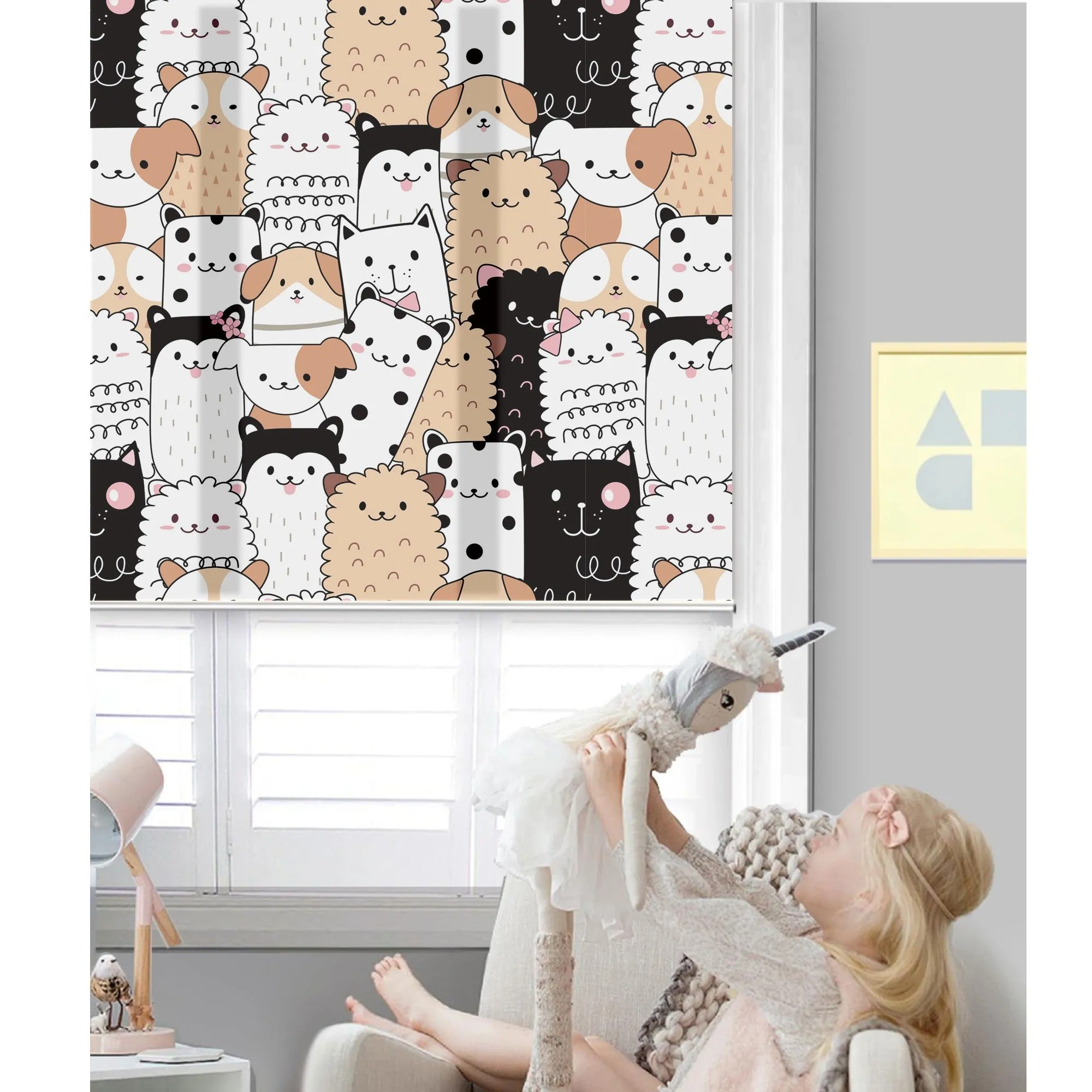 Cute Animals Friends Nursery Room Window Roller Shade