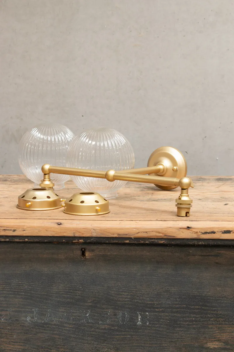 Dakota Reeded Glass Double Wall Light