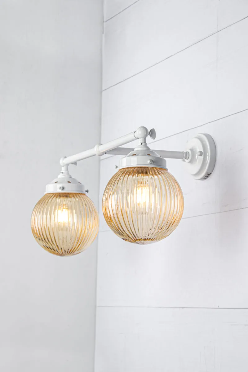 Dakota Reeded Glass Double Wall Light