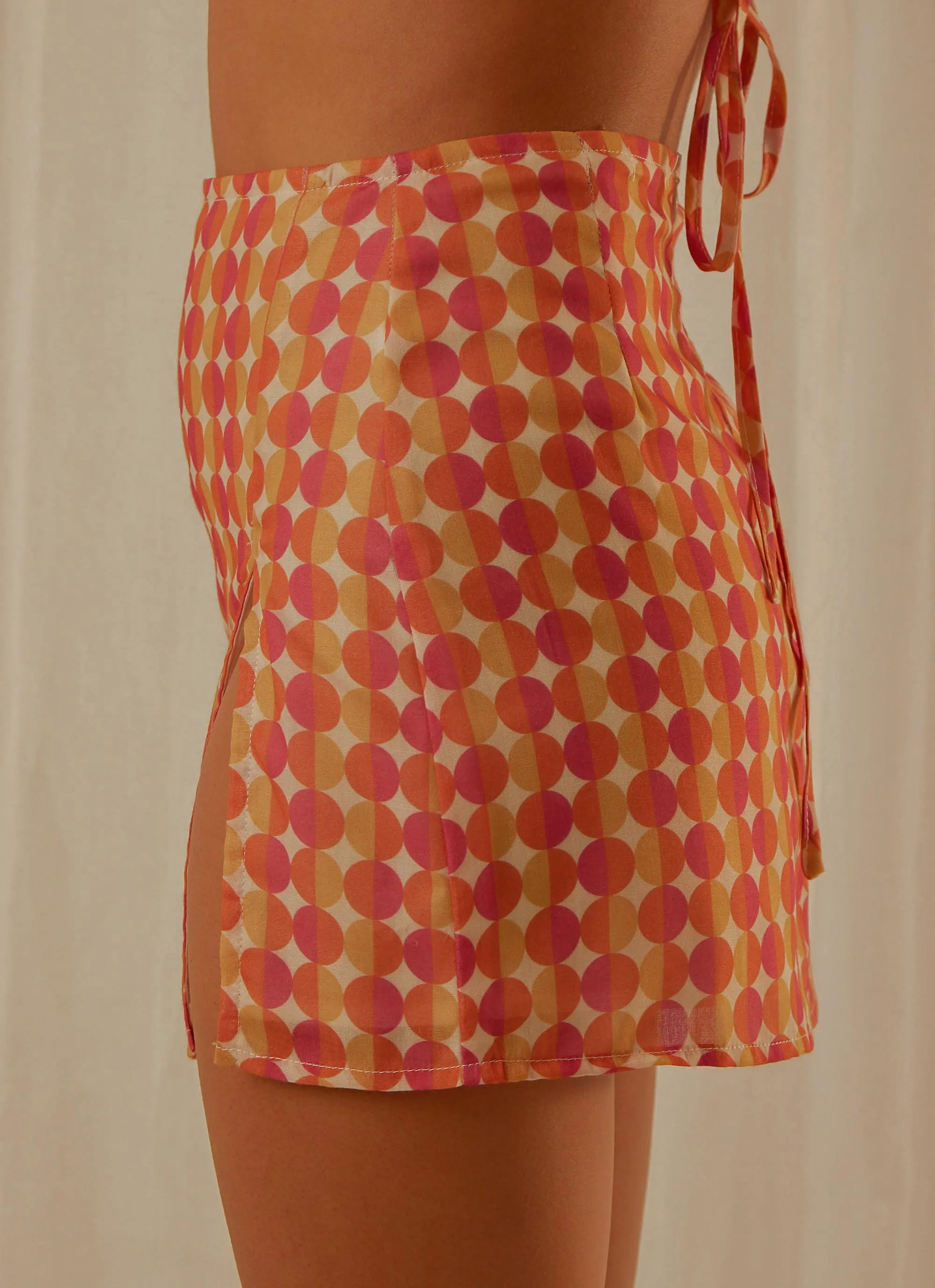 Daytona Mini Skirt  - Sunset Geo