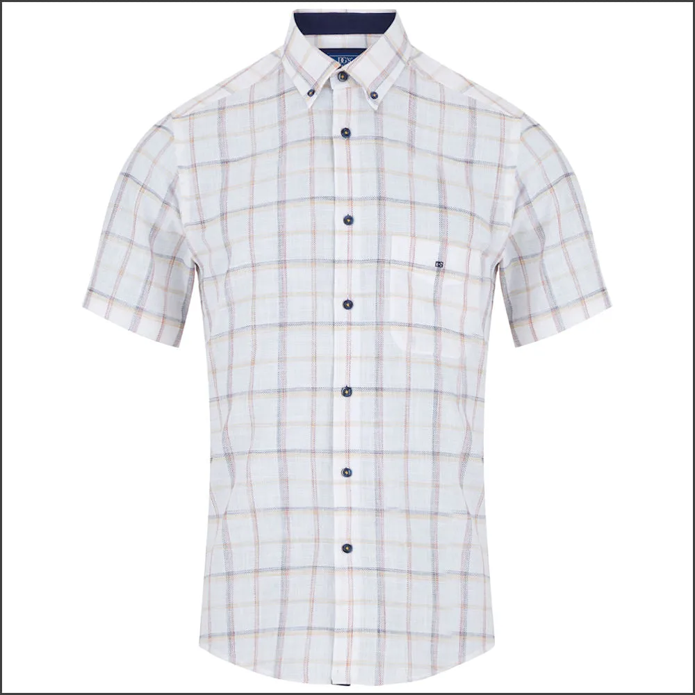 Dg's White Multi Check SS Shirt-