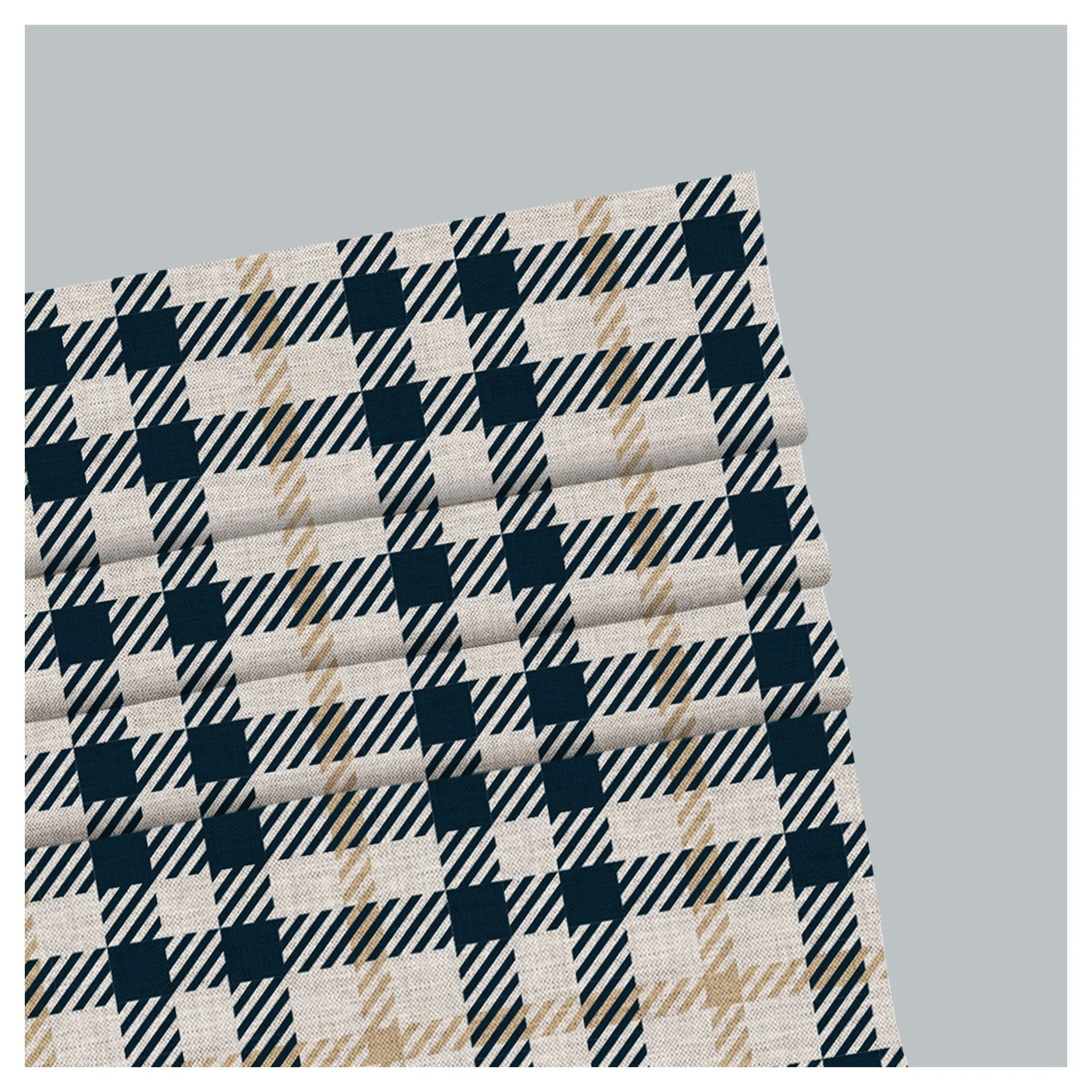 Elegant Tartan Pattern Print Window Roman Shade