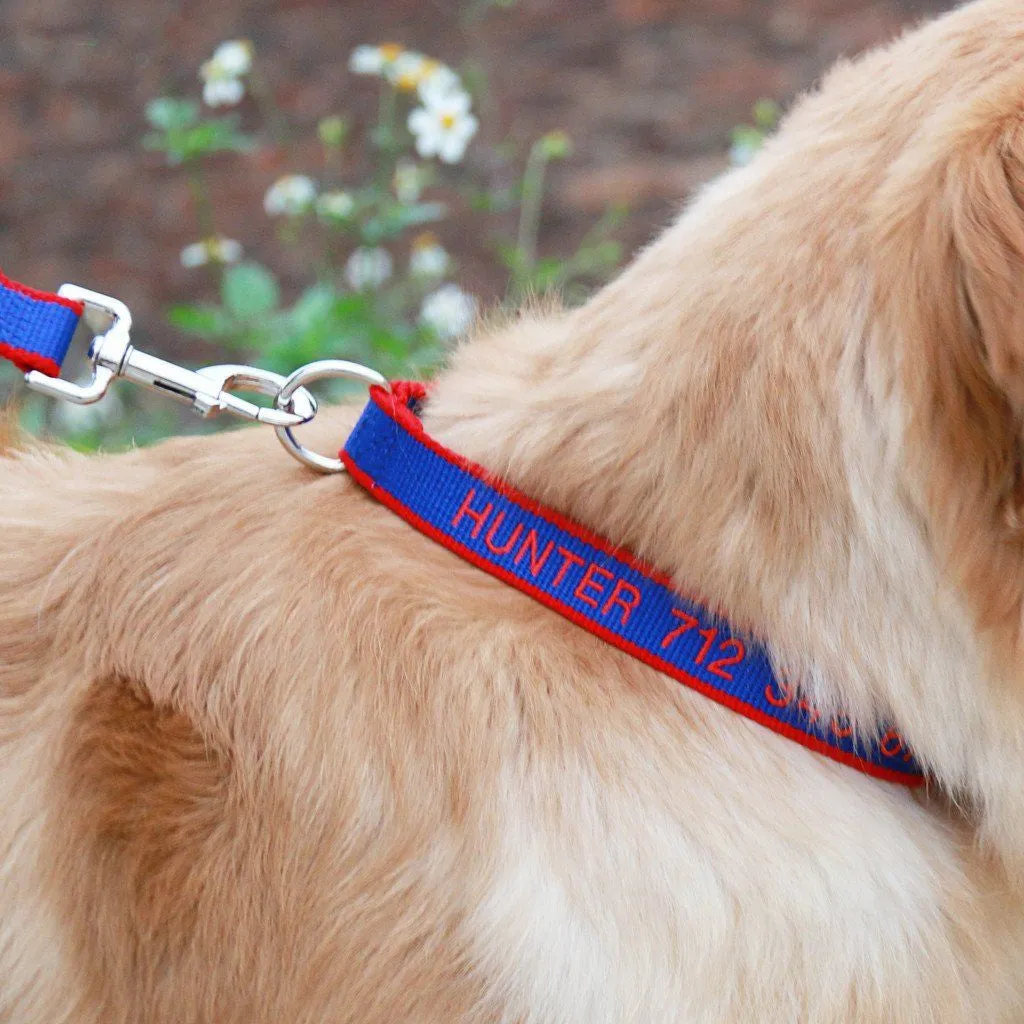 Embroidered Organic Bamboo - Personalised Dog Collar: CHOICE of METAL or PLASTIC BUCKLE