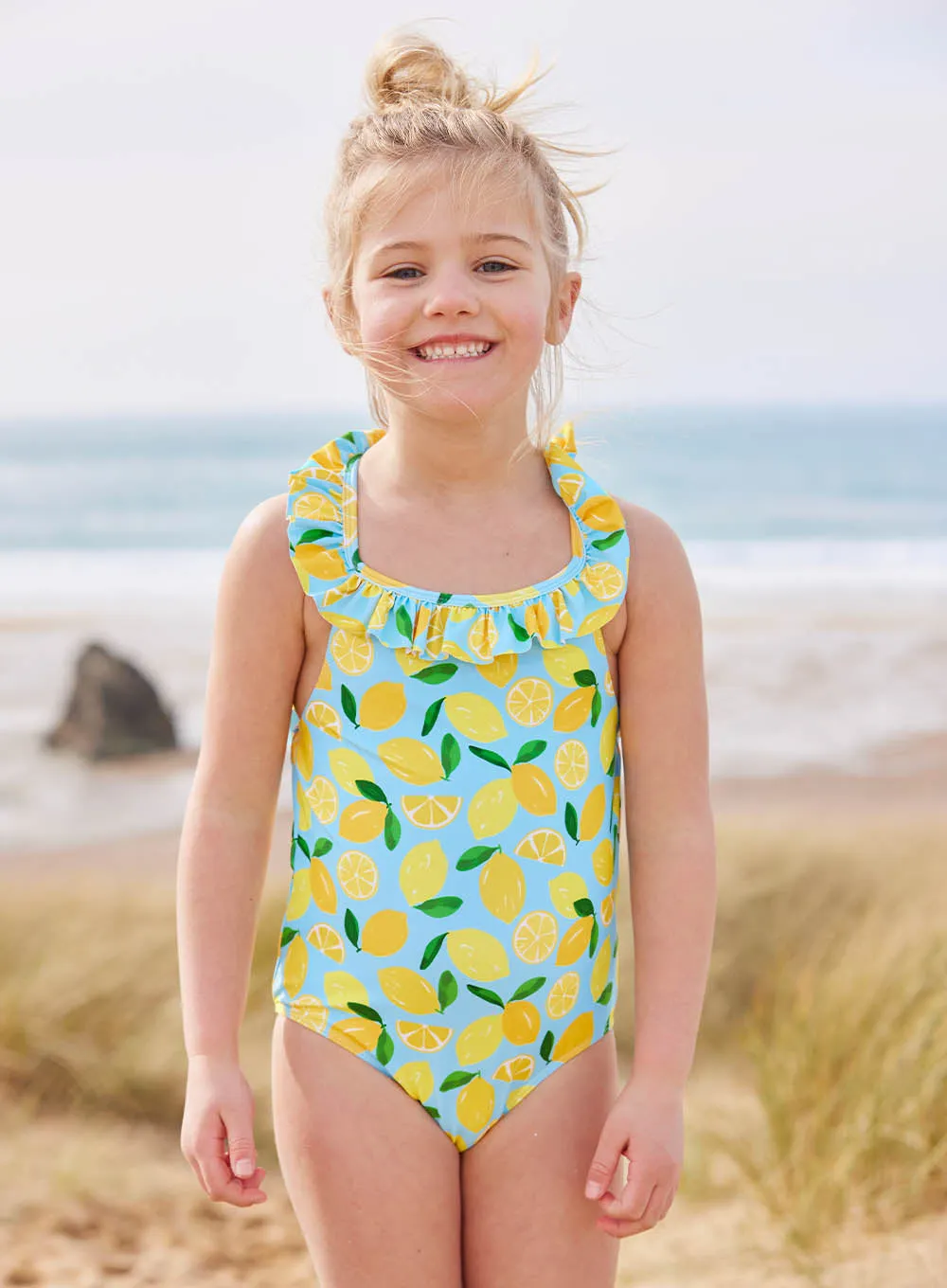 Frill Swimsuit in Lemon