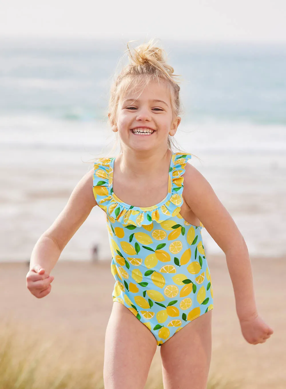 Frill Swimsuit in Lemon