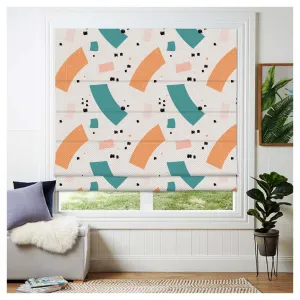 Geometric Confetti Pattern Linen Window Roman Shade