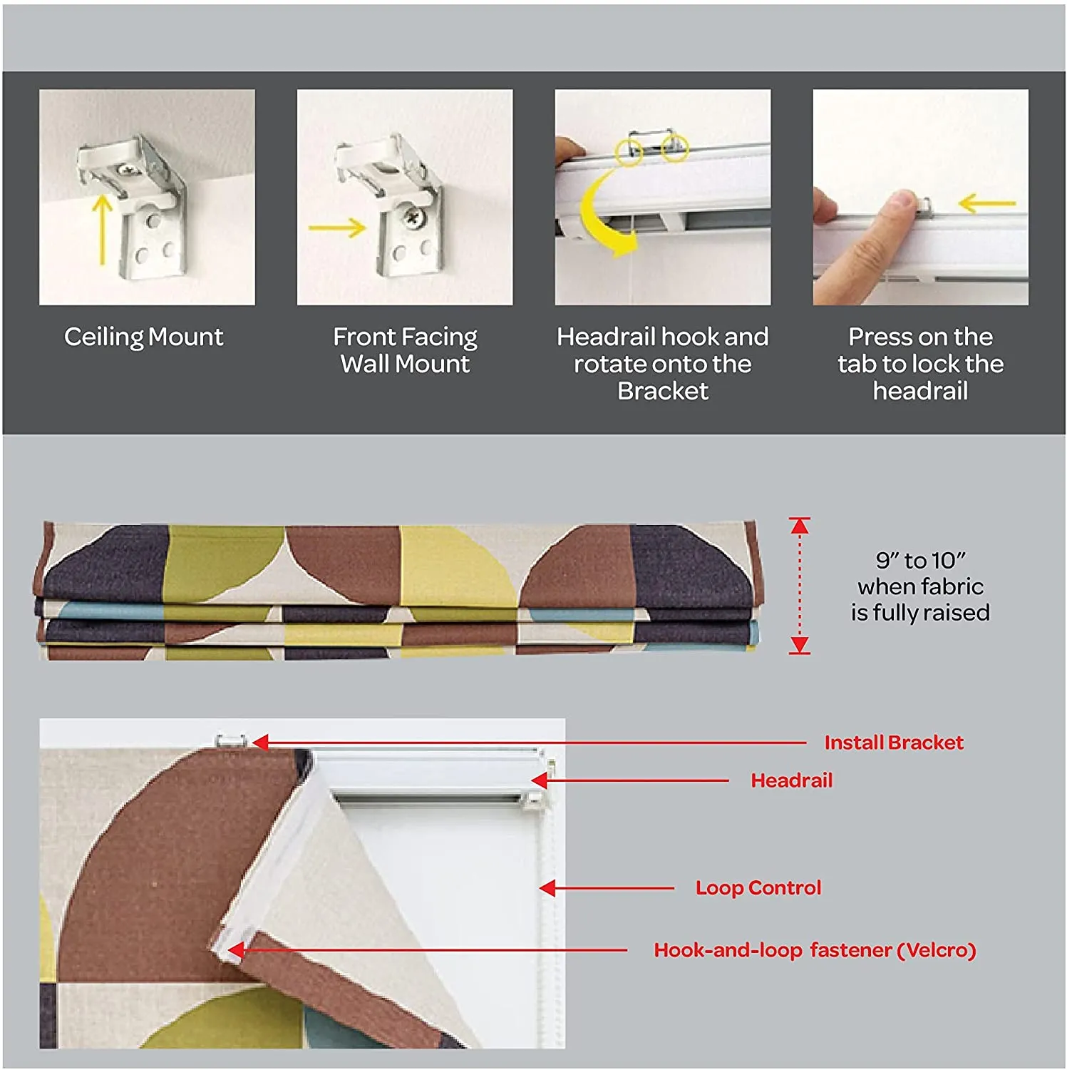 Geometries Contemporary Linen Window Roman Shade