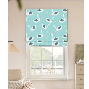 Happy Duck Nursery Mint Color Window Roman Shade