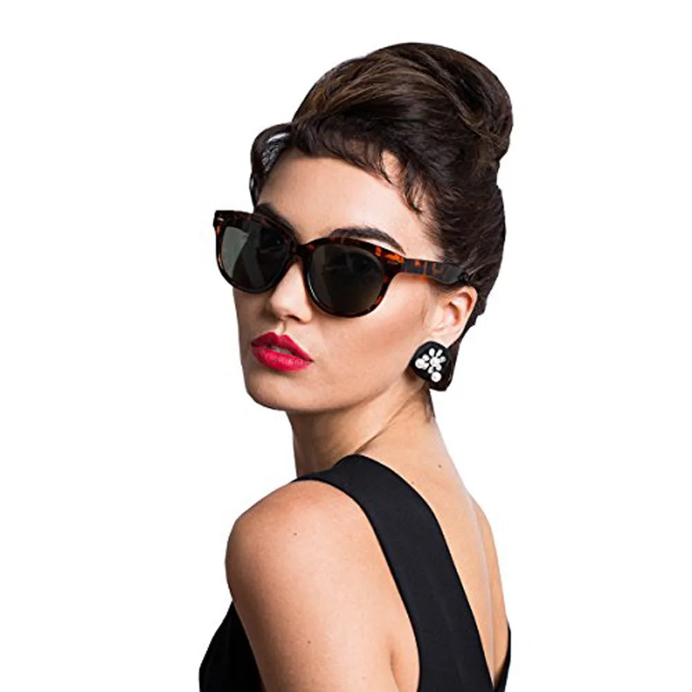 Holly Tortoise Shell Sunglasses & Oversized Earrings Inspired By BAT