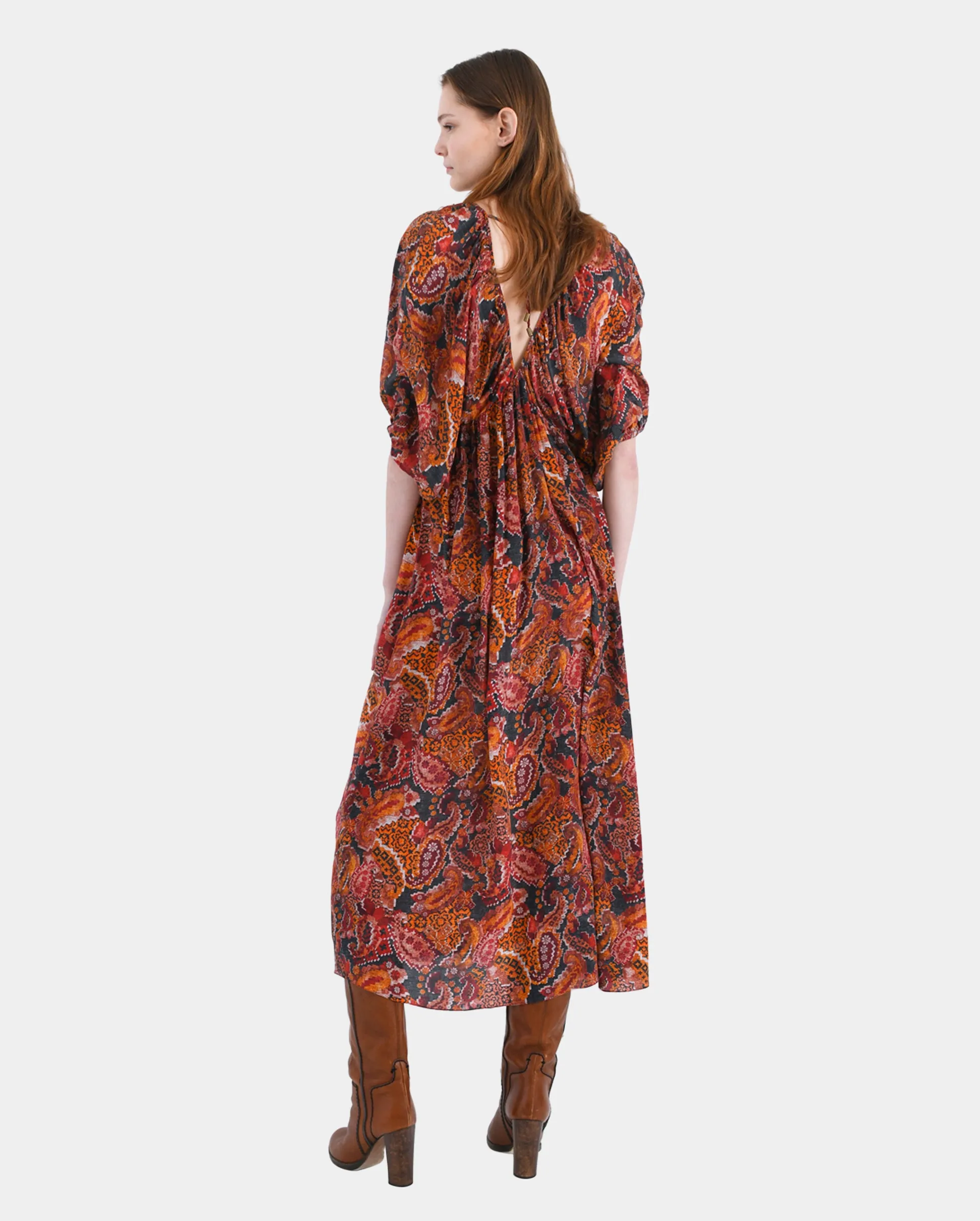 LUCIA MAXI DRESS / ANDINO BROWN