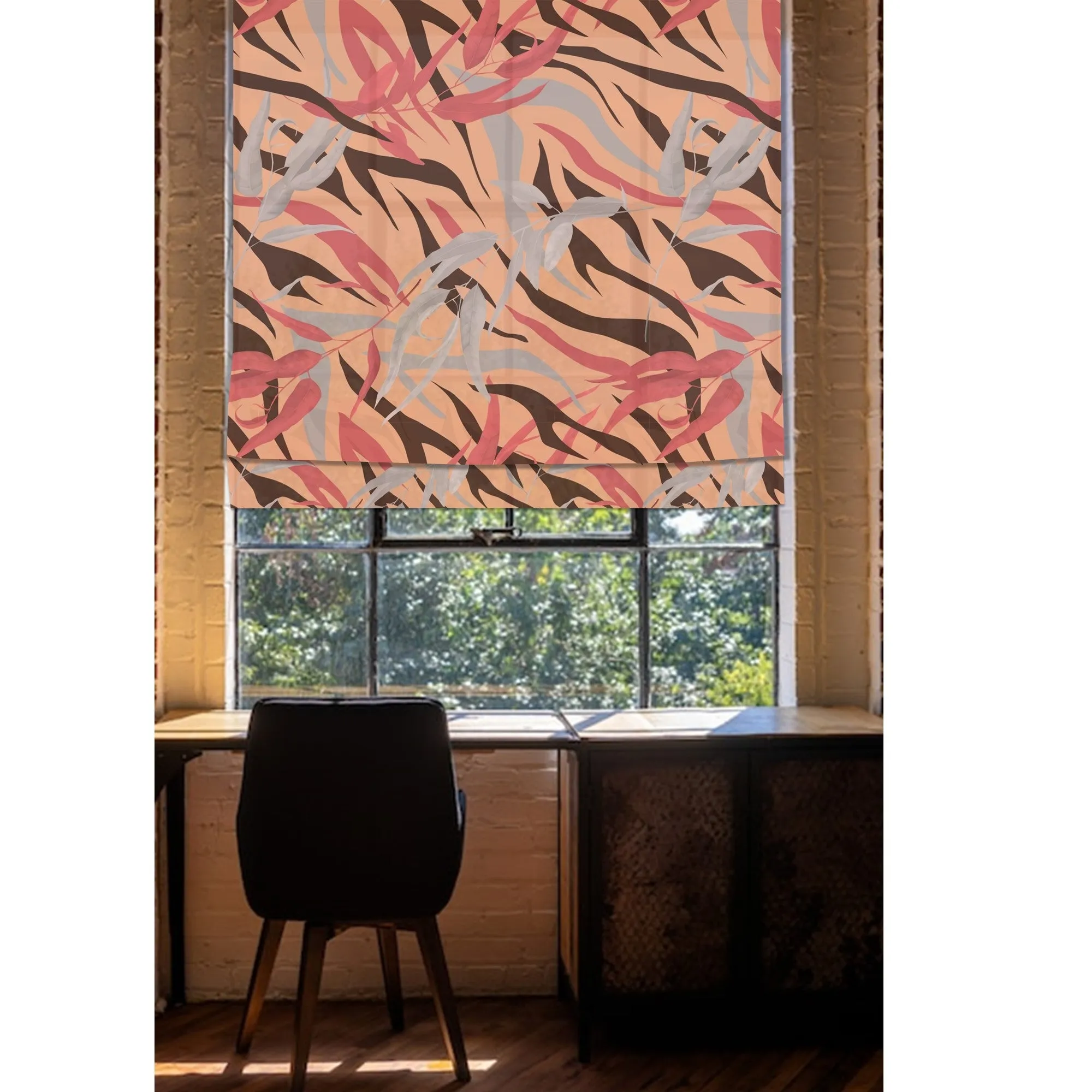 Mid Century Garden Vibes Window Roman Shade