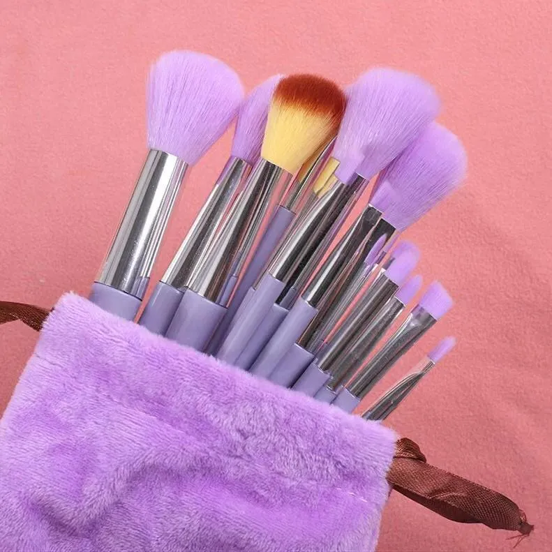 Miss Beauty New 13 Pcs  Color Makeup Brush Set Soft hair Loose Powder Eyeshadow Concealer Contour Eyeliner brush Foundation Beauty Cosmetic tools For Women & Girls