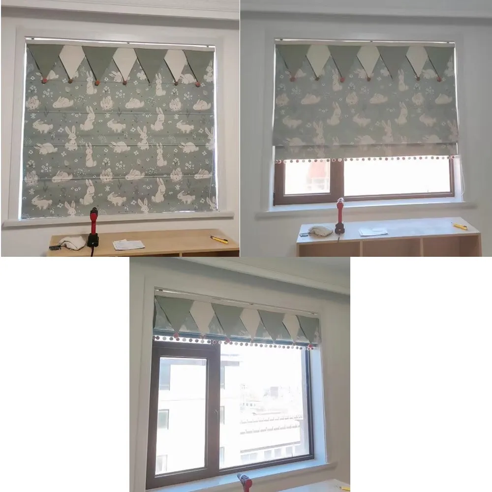 Nursery Bunny Window Roman Shade