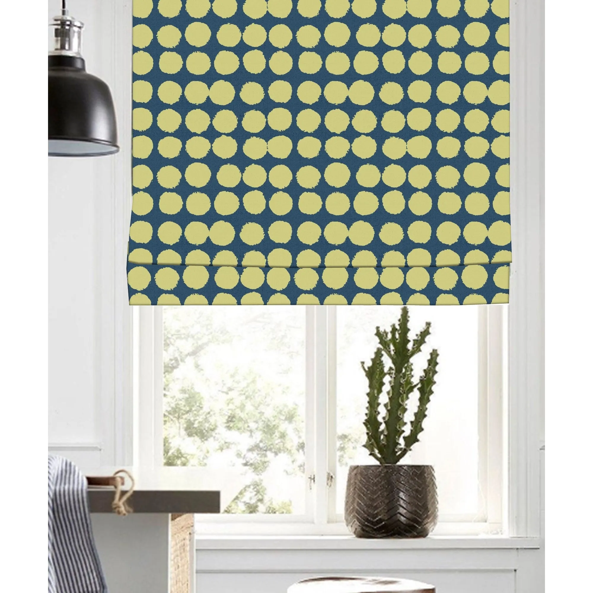 Polka Dot Window Roman Shade