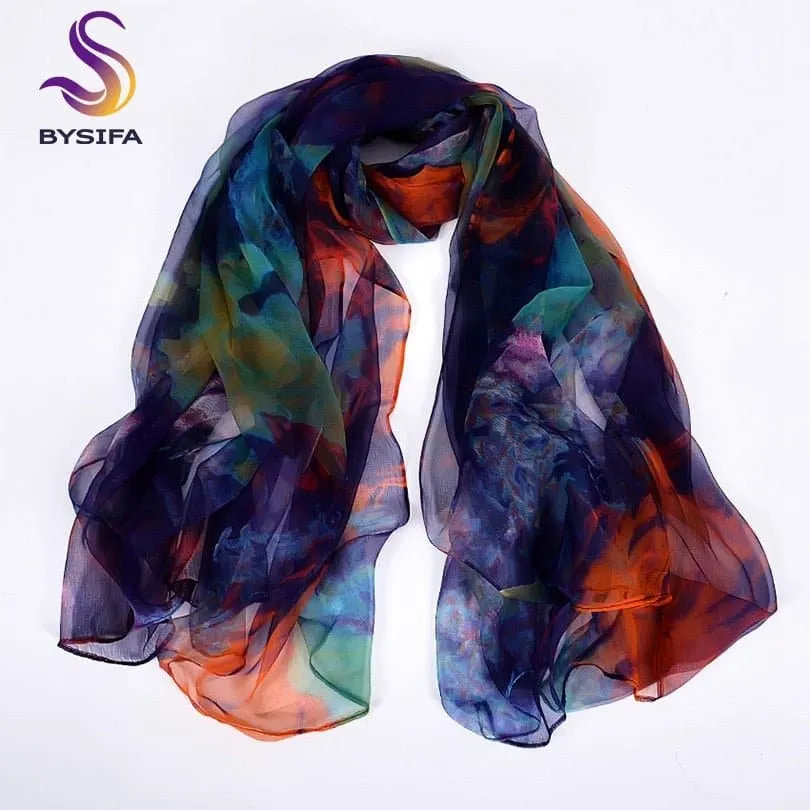 Pure Silk Long Scarves - Fashionable and Versatile 100% Natural Silk Scarves for Women