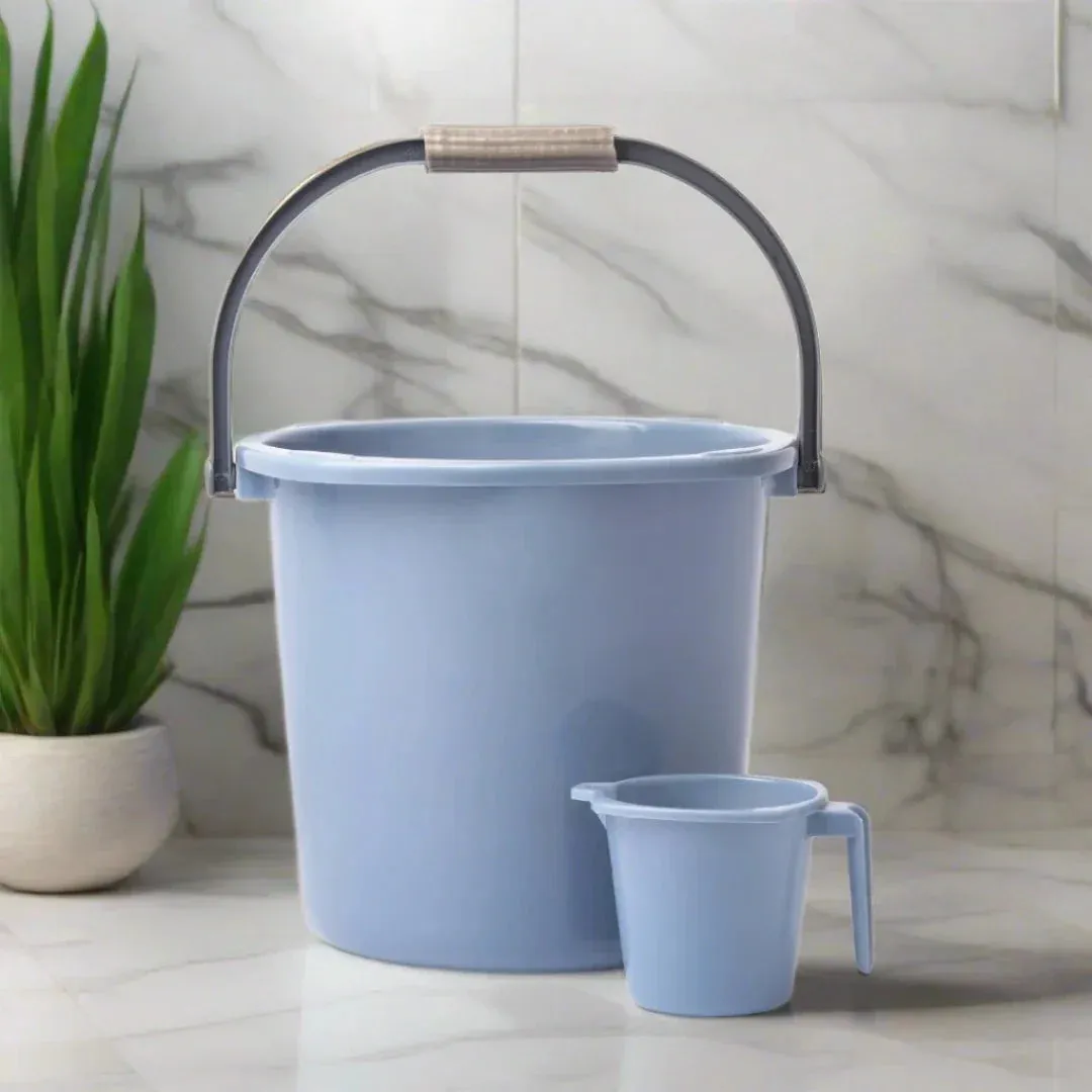 Saaj Bathroom Set: 18L Bucket & Mug Combo for Bathroom/Kitchen